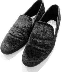 Brave Soul Black Velvet Embroidered shoe